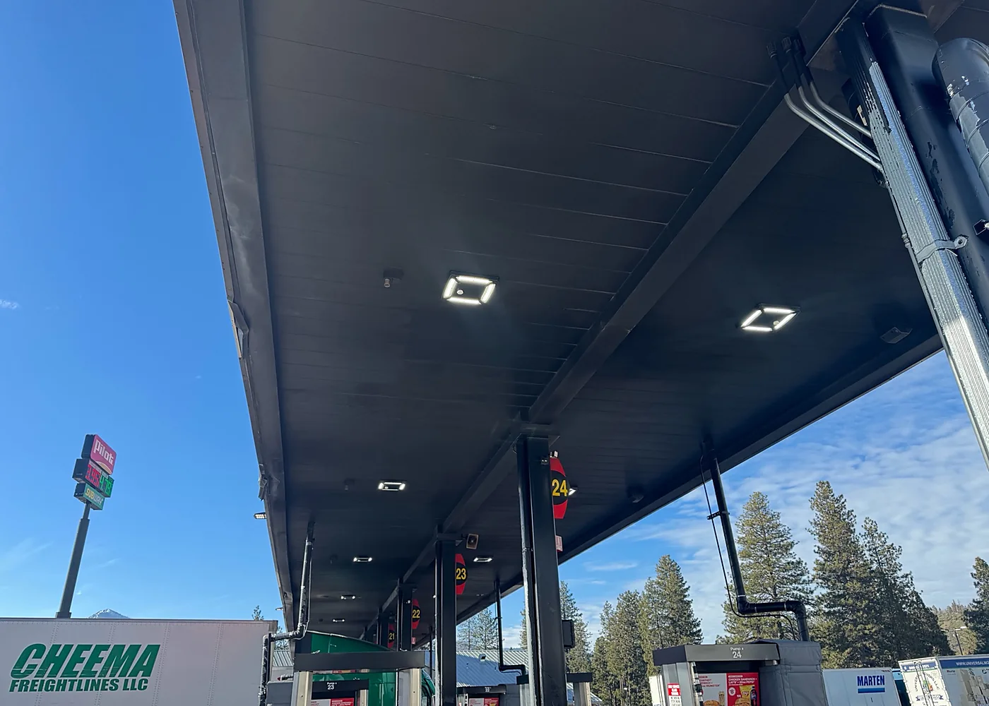 Commercial fuel canopy LED lighting
