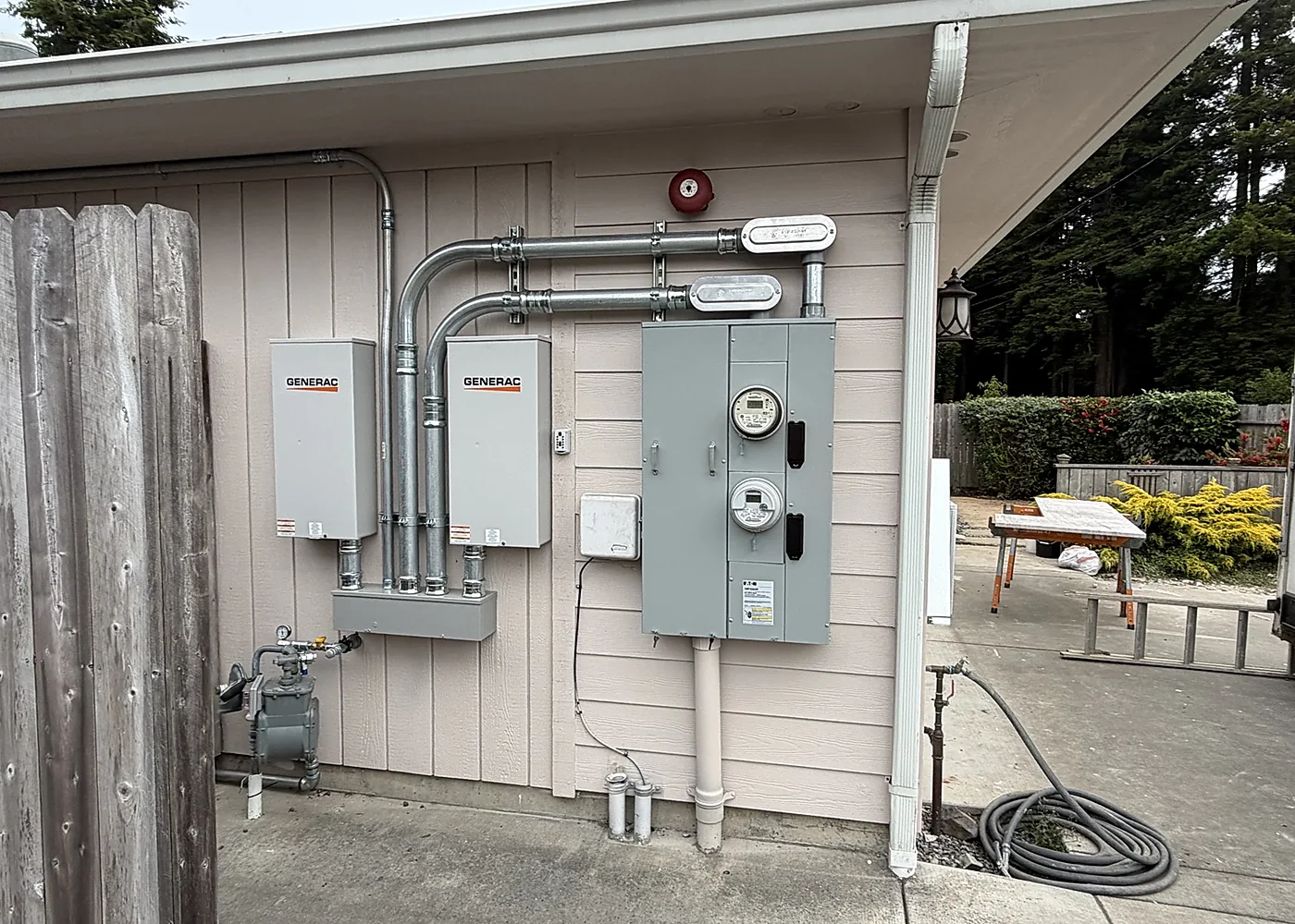 Generac automatic transfer switch and meter installation